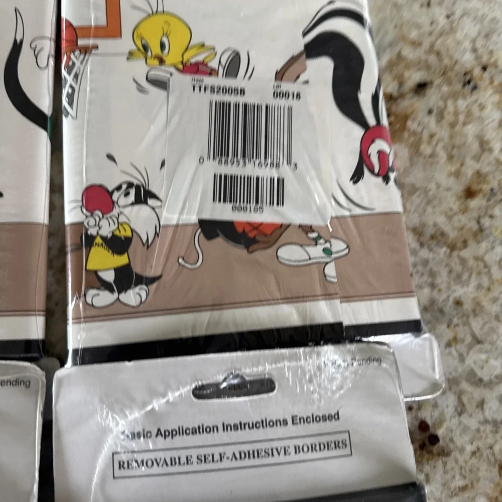 NOS Looney Tunes Basketball Wallpaper Border Taz Bugs Tweety 20 Yrd Vtg Imperial
